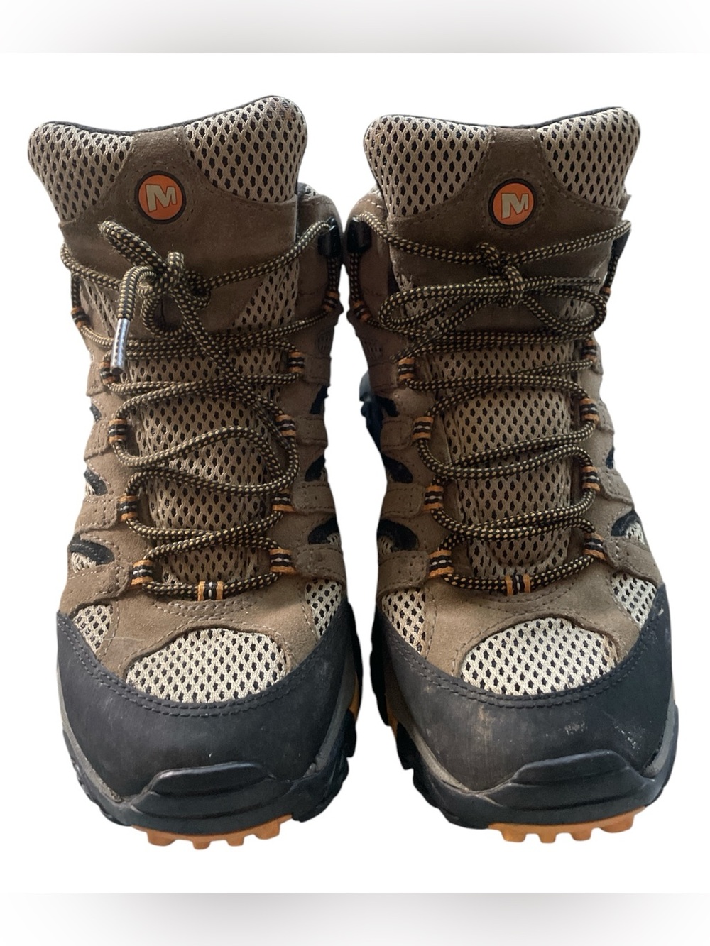Merrell Moab Mid Hiking Boots Men's Size 11 Brown Tan Suede Vibram Trail Shoes - Picture 2 of 7